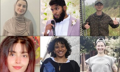 A collage of six people